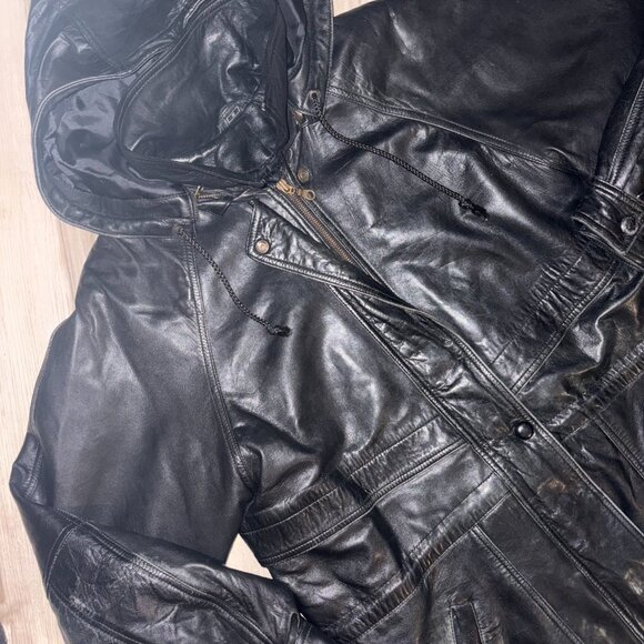 Vintage Black Genuine Leather Prince du Cuir Jacket S - Picture 3 of 11